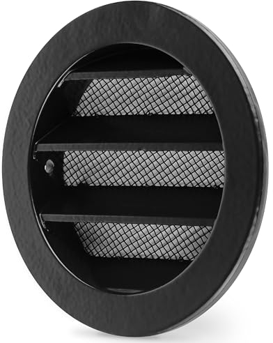 calimaero® WSGB Rejilla de Ventilación con Mosquitera 80mm Aluminio Fundido Robusto, Rejilla Ventilacion Redonda para Autocaravanas, Caseta de Jardín, Garaje, Estable a los rayos UV a prueba de óxido
