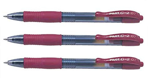 Pilot Set aus 3 Gel-Kugelschreibern G2 07 Bordeaux