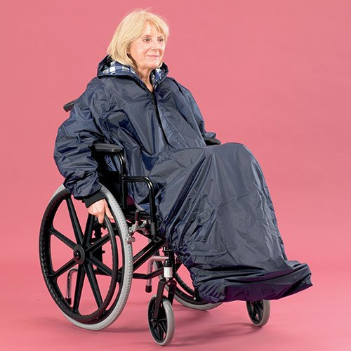 Days Wheelchair Mac with Sleeves, Waterproof Complete Protection, Elasticated for Snug Fit, Unlined, Standard (Eligible for VAT relief in the UK), With Sleeves