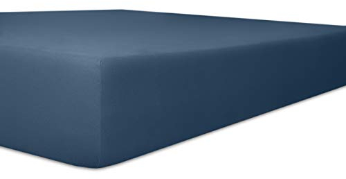 Kneer 9301932 Spannbetttuch Qualität 93 Exclusiv-Stretch 180/200-200/220 cm, Marine