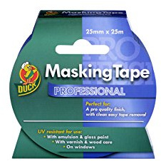 Duck Tape Professional Blue Masking Quality Finish for Indoor Painting and Decorating Multi Surfaces Clean Easy Tape Removal, 25mm x 25m