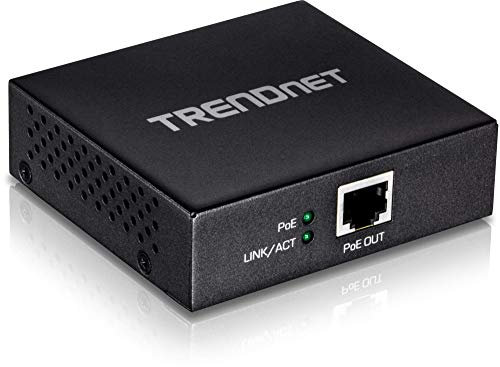 TRENDnet, TPE-E100, Gigabit PoE + Repeater/Verstärker, 1 x Gigabit PoE + Eingangsport, 1 x Gigabit PoE Ausgangsport, Verlängert 100m für eine Gesamtentfernung von bis zu 200m (656ft)
