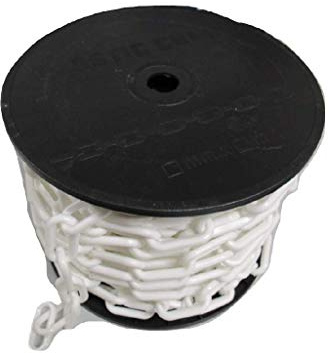 Plastic Chain Garden Fence Barrier 6MM x 30 Metre (White Decorative Driveway)