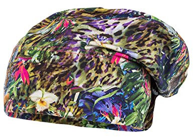 maximo Mädchen Kids-Beanie Short, bedruckter Jersey Mütze, Mehrfarbig (sattes grün-Afrika 37), 49 cm