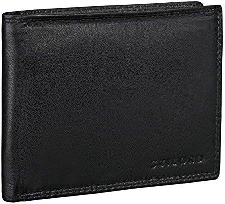 STILORD Brieftasche Portemonnaie Herren Geldbörse Geldbeutel Portmonee Etui EC-Kartenfach Leder Vintage Ziegen Leder schwarz