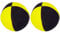 Jonglierball: HENRYS Beanbag Superior (Velours) 67mm, schwarz-gelb