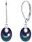 Valero Pearls Damen-Ohrhänger Süßwasser-Zuchtperlen in ca. 9 mm Tropfenform blau 925 Sterling Silber - Perlenohrhänger mit echten Perlen dunkelblau