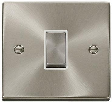 Click Deco VPSC411WH Single Light Switch Satin Chrome