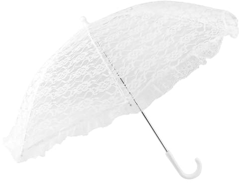 Firefly importación Blanco Encaje sombrilla Paraguas para Novia, 66.04 cm