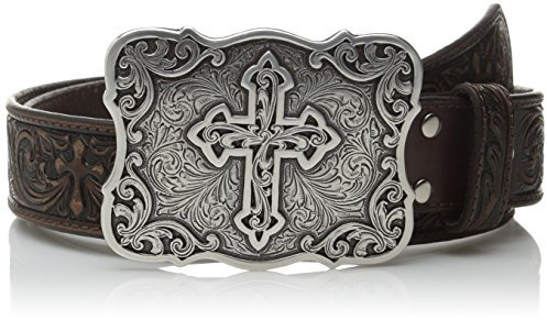 Nocona Western Gürtel für Cowboys und Cowgirls mit Buckle, Gürtelschnalle, Kreuz-Motiv (M)