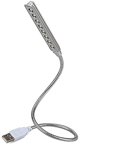 Daffodil Lámpara USB LED Portatil Ordenador Flexible Potente ULT05 – Per Lectura y Iluminar Teclado y Escritorio- No Necesita Pilas - Compatible con Computadora PC & Mac
