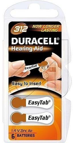 Duracell Hearing Aid Batteries 312 (PR41) Pack of 6