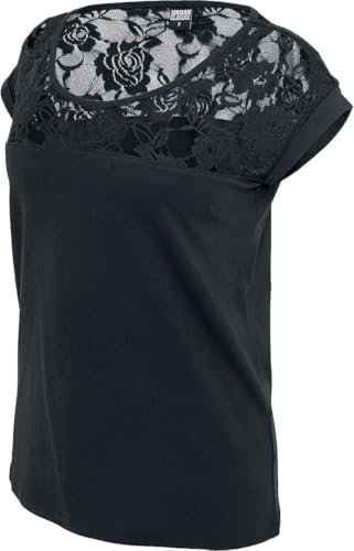 Urban Classics Women's Women's Top Laces Tee T Shirt, Black (Black 7), S UK