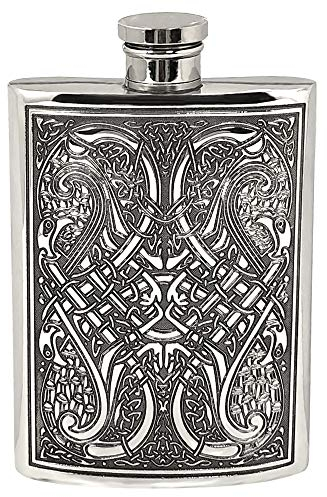 English Pewter Company Celtic Design 4oz Pewter Hip Flask [CEL151]