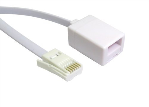 Cables 4 ALL White 15m BT Telephone Extension Cable - Flat Phone Ext Cable