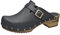 Sanita Kristel Offener Clogs | Original handgemacht | Leder-Holzclogs für Damen | Schwarz | EU 42