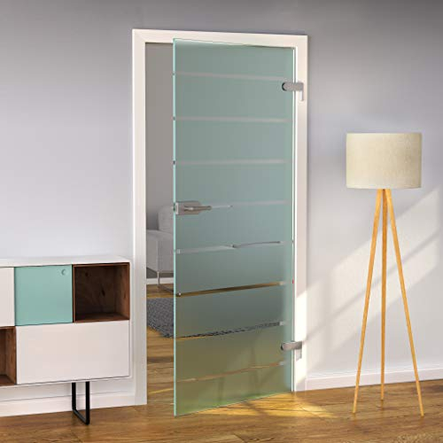 Bijon Glastür T5 - Hochwertige Studio Ganzglastür aus kratzfestem ESG-Glas für stilvolle Raumgestaltung, Studio/Studio, 709x1972mm - DIN Rechts