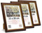 3-B Bilderrahmen ARCO RUSTIKAL - 3-Pack - Dunkel Braun/Gold - 15x20 cm - Holzrahmen, Fotorahmen, Portraitrahmen mit Acrylglas