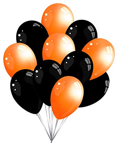 Premium Luftballons in Schwarz Orange - Made in DE - 100% Naturlatex & 100% biologisch abbaubar - 50 Stück - Geburtstag Party Karneval - für Helium geeignet - twist4®