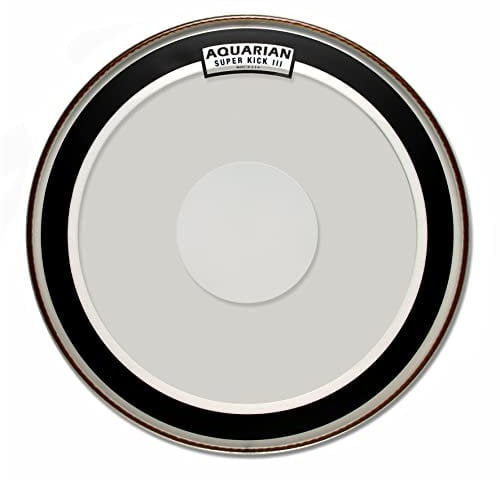 Aquarian Super Kick-III 61 cm (24 Zoll) Bass Drum Fell mit Vordämpfung und Power Dot