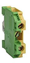 Morsettiera a vite verde/gialla per circuito protezione terra 4mm² piede unito SCHNEIDER AB1TP435U