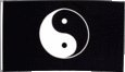 Flagge Ying und Yang schwarz - 90 x 150 cm