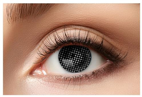 Zoelibat Eyecatcher 84065141-664 - Farbige Kontaktlinsen, 1 Paar, für 12 Monate, Schwarz, Karneval, Fasching, Halloween