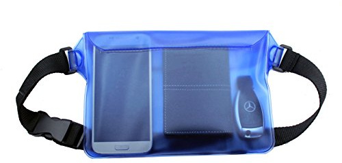 Topsum® London Blauer Sport wasserdichter Strand, Schwimmen, Radfahren, Taille Tasche / Bum Tasche für Kameras Mp3 Mp4 Ipod Handys - Unterwasser Tauchen, trockene Tasche, Tasche Tasche für IPHONE 3GS 4 4S 5 6 SAMSUNG GALAXY S3 S4 S5 HTC Blackberry Nokia und verschiedene Handys - Verstellbarer Gürtel