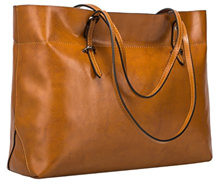 S-Zone Women's Vintage Genuine Leather Tote Shoulder Bag Handbag