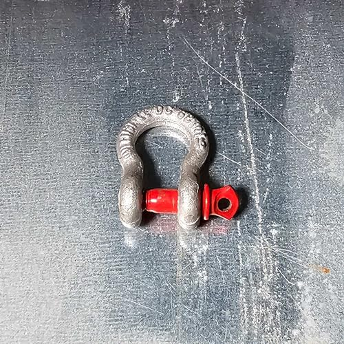 MC Bull Hochfester, geschweifter Schäkel GK8 - Rot, 8,5 Tonnen, 6-fache Sicherheit, Feuerverzinkt mit Ummantelung, Mit Wrap, Schlüssel entsperren, Industrielle Anwendungen, Schwerlast, Outdoor