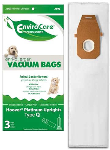 EnviroCare Lot de 3 sacs à poussière de rechange pour aspirateur Hoover Style Q Uprights