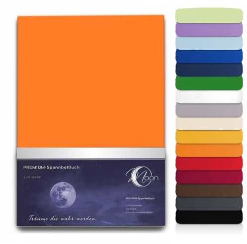 Wasserbett Spannbettlaken XXL Line Silver Übergröße 200x220-220x240 190g/m² Spannbetttuch -orange