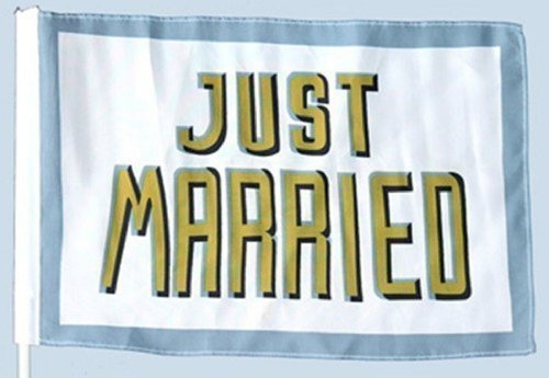 XL 10er SET Autofahne Hochzeit Just Married Autoflagge Autofahne Flagge M1