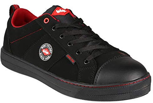 Lee Cooper LCSHOE054 Workwear SB/SRA, botte de baseball rétro, botte de sécurité unisexe au design moderne, chaussure de sécurité pour le travail, Noir, 42 EU