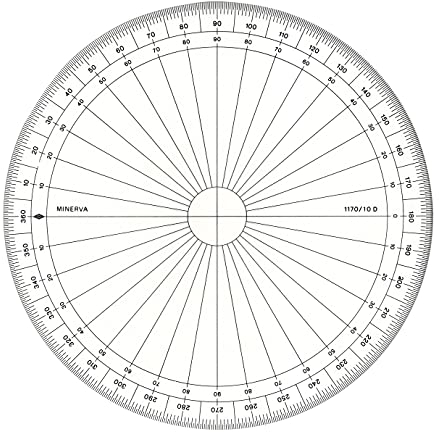 MINERVA Vollkreis Winkelmesser, Grad 360°, 10 cm, transparent