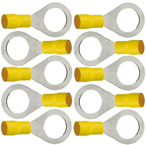 10 isol. Ringkabelschuhe gelb M10 4,0 bis 6,0 mm²