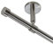 BASIT Gardinenstange Deckenmontage 1 läufig 140 cm lang Edelstahl Look Set Metall I 1-läufige Vorhangstange Deckenmontage Ø16mm I 120-600cm wählbar D11