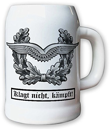 Krug/Bierkrug 0,5l - Barettabezeichen Luftwaffe Schirmmütze Flieger Piloten Soldaten BW Bundeswehr #10920