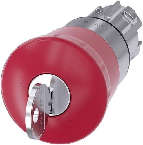 Siemens SIRIUS ACT 3SU10 Not-Aus-Schalter, 22 mm, Rot, Schlüsselentriegelung, Pilzkopf, Kunststoff, IP69K, IP67, IP69,