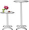 TecTake® Tavolo da Bistrot, Alluminio Pieghevole, Altezza Regolabile 74/114 cm, Piano in Acciaio Inox Ø 60cm, Resistente agli Agenti Atmosferici, Perfetto per Esterni ed Interni - Frederic