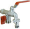 Massiver Doppel-Wasserhahn aus Messing 1/2 Zoll Wandanschluss und 2x 3/4 Zoll Ablauf