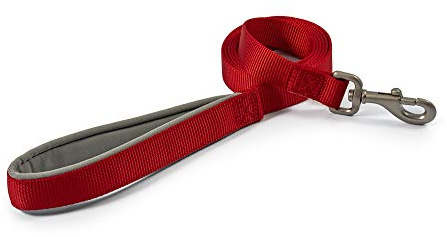 Ancol Viva Soft Touch Padded Snap Dog Lead - Red - Neoprene Handle Weatherproof Durable Puppy Walking Accessory - 1.8m x 25mm