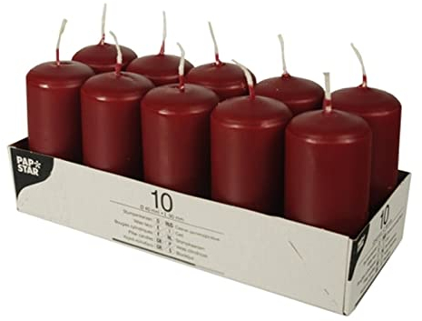 Stumpenkerzen Ø 40 mm · 90 mm bordeaux