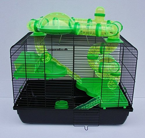Nagerkäfig,Hamsterkäfig,Zwerghamsterkäfig,Mäüsekäfig,Käfig, Jerry II TUBA Teddy Galaxy Vollausstattung grün