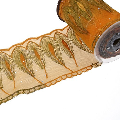 SALE - Tischband mit Federn - orange - 10 cm - 4,5m - A 882