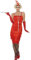 Smiffys Flapper Kostüm, Rot, mit kurzem Kleid, Kopfschmuck & Handschuhen