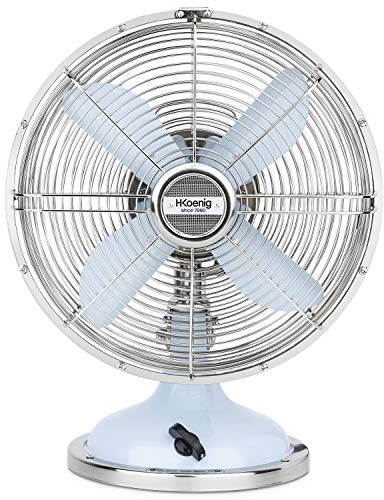 H.Koenig JOE50 Tischventilator / Retro-Design / Metall / blau