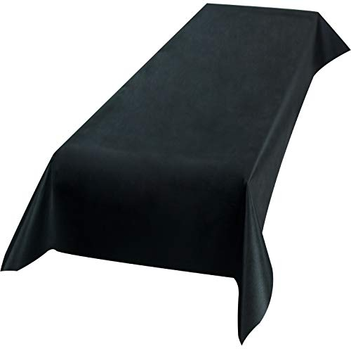 Sensalux Buffet-Tischdecke, Vlies, 1,5m x 3m, Standard 100 by Oeko-TEX® - Klasse I, abwischbar, Lotuseffekt, Schwarz