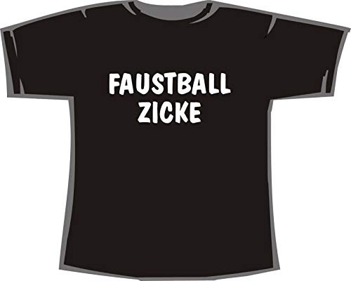 FAUSTBALL ZICKE; Frauen T-Shirt schwarz, Gr. L