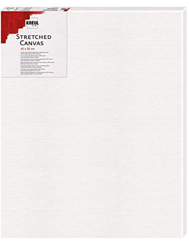 KREUL 594050 - Stretched Canvas, châssis 40 x 50 cm qualité débutant, pour peinture acrylique et gouache, toile en coton avec 4 couches de fond
